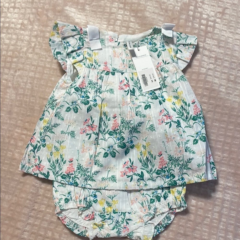 Janie and Jack White and Green Diaper Cover Accessories